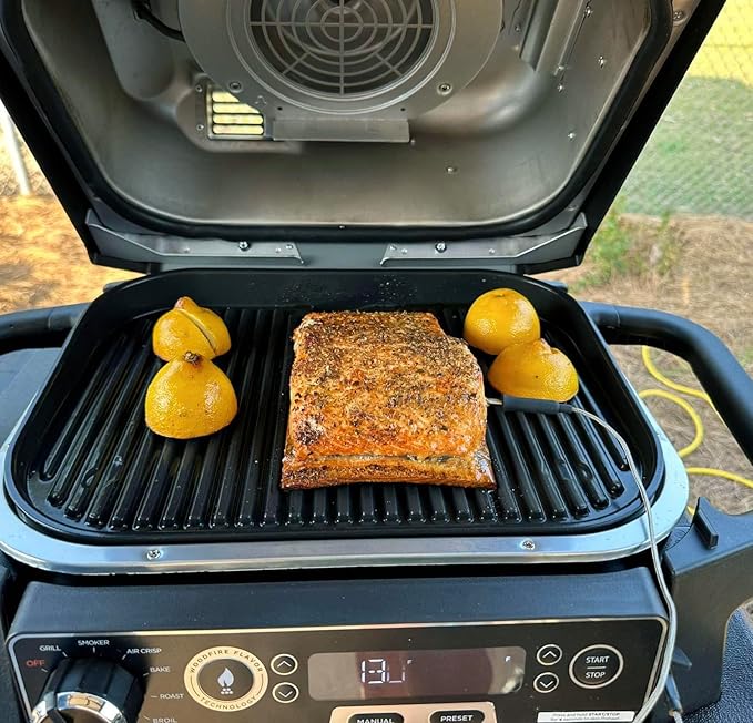 Grill Griddle Plate for Ninja Woodfire Outdoor Grills OG700 Series, Flat Top Griddle Plate for Ninja XSKGRDPLT Woodfire OG701 Grill, Striped Baking Griddle Pan, Insert