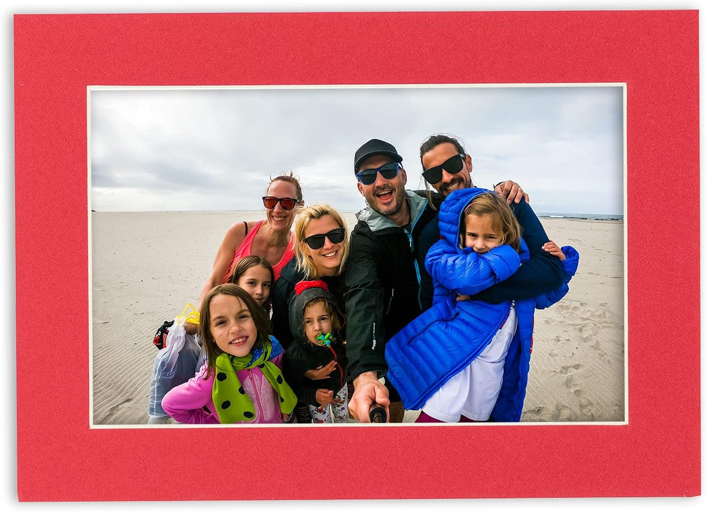 11x14 Mat Bevel Cut for 8.5x11 Photos - Acid Free Cardinal Red Precut Matboard With Backing Board and Crystal Clear, Self Seal Mat Bag - For Pictures, Framing - 4-ply Thickness