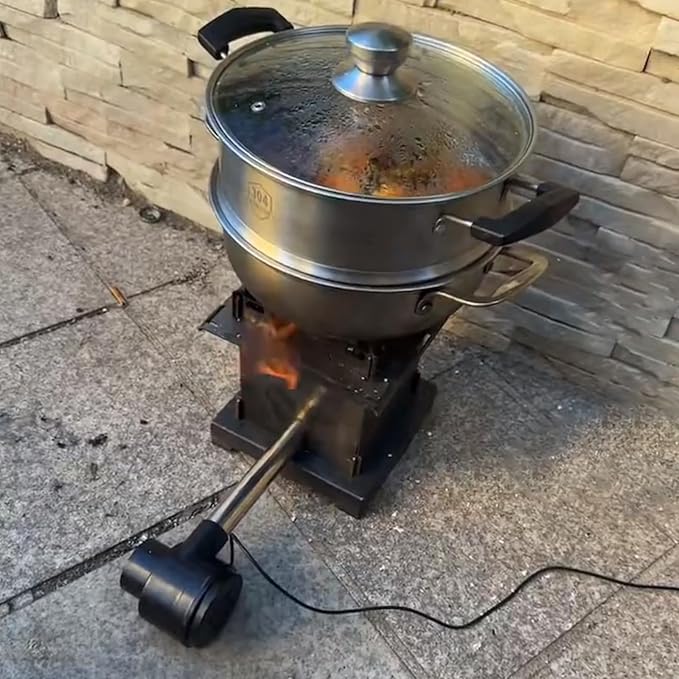 USB Electric Blower Fan 5 Speed with 14.5cm Air Duct for Cooking Starting BBQ Smoky Cooling 5V Powered 140cm Cable