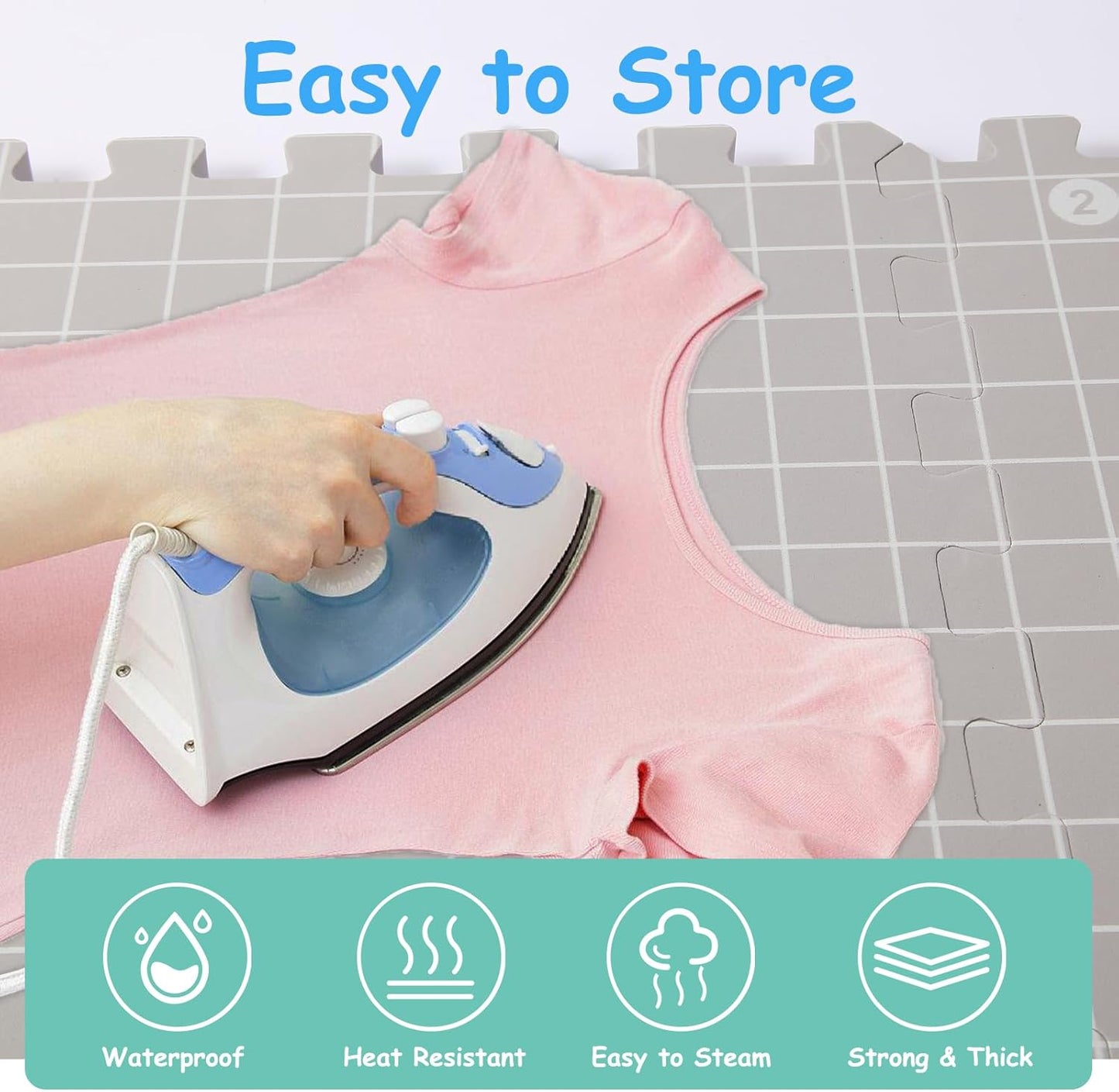 MEVOME Blocking Mats for Knitting with 20pcs Knitting Blockers 200 T-pins 104 Locking Stitch Markers, Extra Thick Block Boards with Grids Storage Bag for Needlepoint Crochet - Pack of 9 (Gray)