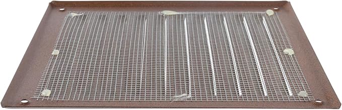 Square Ventilation Grille / 6" x 6" Inch Inside Measurement/Brown Metal Air Vent Louver - Inside/Outside use - / 7.7" x 7.7" Inch Outer Measurement