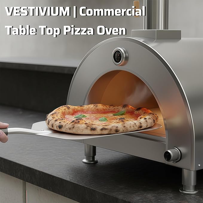 Gas Pizza Oven 16 Inch - 600°C Stainless Steel 304 Table Top Pizza Oven for Outdoor Use, Countertop Pizza Maker with Double-Layer Insulation for Backyard, Patio, Outdoor Kitchen (propane)