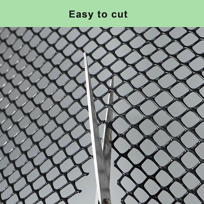 vensovo Black Plastic Wire Mesh 16IN x 33FT Roll - Chicken Wire Fencing for Poultry, Gardening Barrier, Balcony Guard for Cats and Dogs, Floral Craft Mesh with 60 Zip Ties