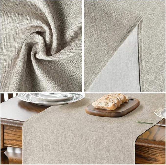 Artoid Mode Light Brown Table Runner, Seasonal Fall Washable Kitchen Dining Table Decoration for Home Party Decor 13x90 Inch