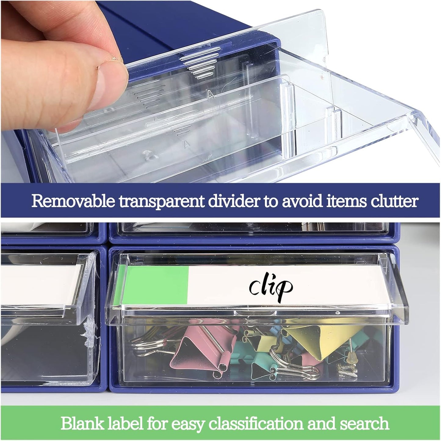 9pcs Sewing Craft Storage Box Hardware Craft Drawer Storage Cabinet Plastic Stacking Shelf With Divider Tag Cards Multifunctional Rack For Home Office Small Items (9, Clear)