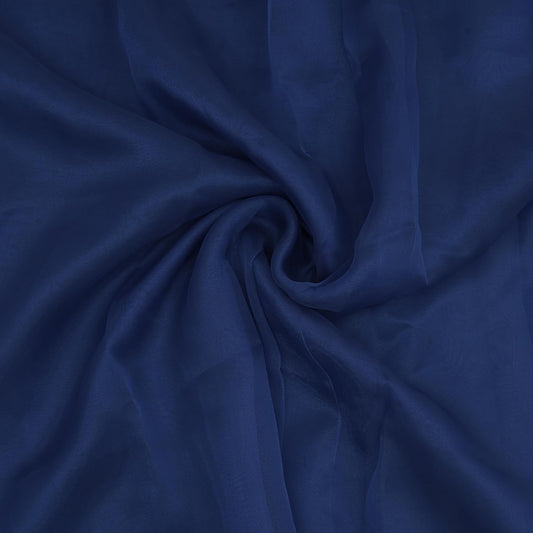 Organza Fabric 5 Yard Bridal Solid Sheer Organza Fabric Bolt for Wedding Dress, Fashion, Crafts, Decorations Silky Shiny Organza 44" - (5 Yard, Navy Blue)