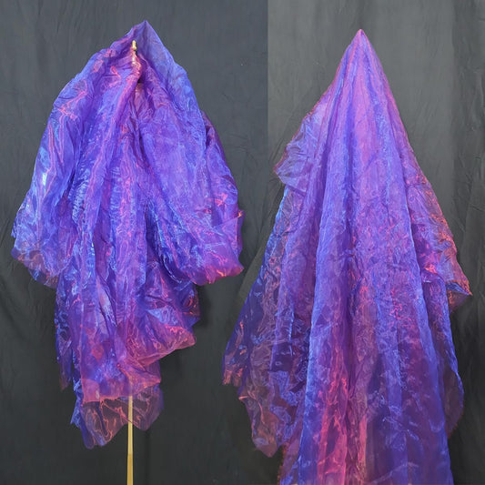 Two-Tone Iridescent Holographic Organza Fabric - 11 Yards | Lightweight Sheer Gauze Voile Tulle | for Dresses, Party Decor, DIY Crafts, Shiny Backdrops(Sapphire red)