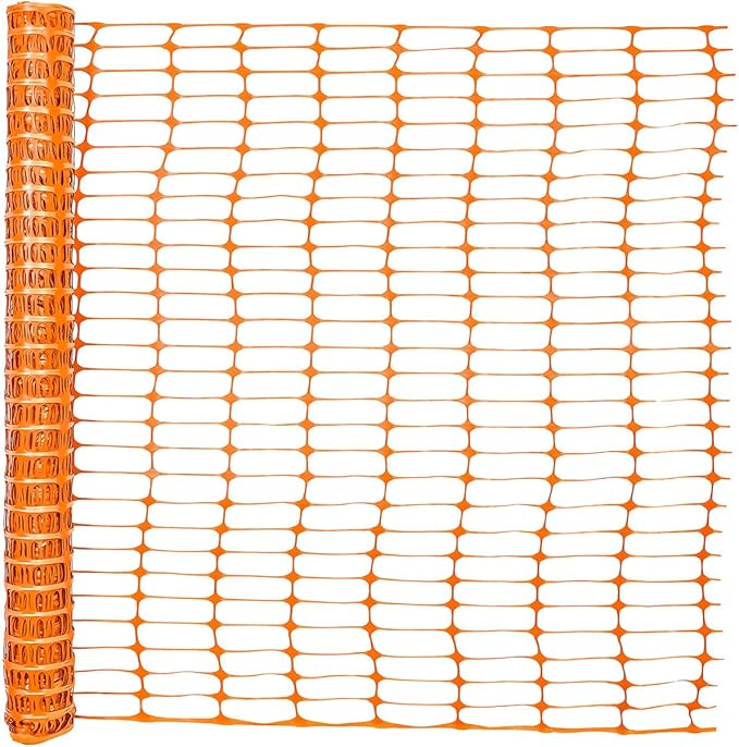 Fencer Wire 4 ft. Safety Fence, 100 ft. Orange Plastic Fencing Roll for Construction, Pet and Event Fencing, 4 cm x 10 cm Mesh