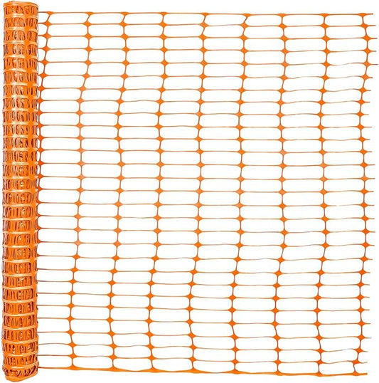 Fencer Wire 4 ft. Safety Fence, 100 ft. Orange Plastic Fencing Roll for Construction, Pet and Event Fencing, 4 cm x 10 cm Mesh