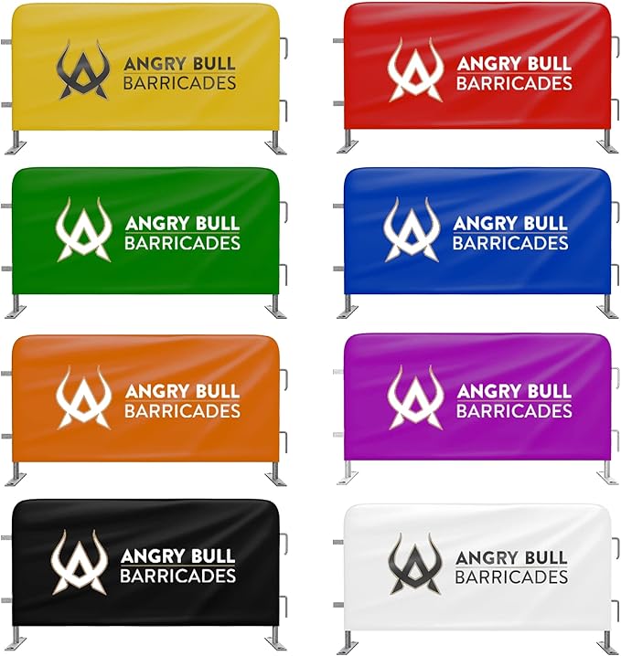 Heavy Duty Portable Crowd Control 8ft Barricade Jacket Cover - Angry Bull Barricades