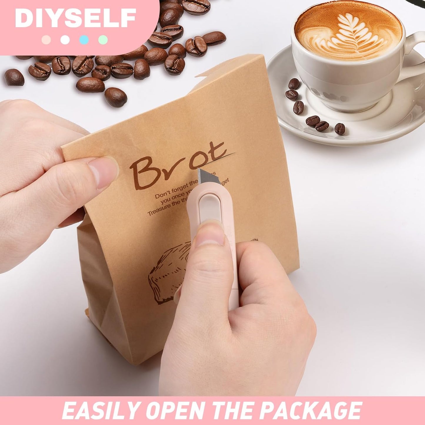 DIYSELF 24 Pack Box Cutter Retractable, Small Utility Knife, Sharp Box Knife, High Carbon Steel Box Opener, Razor Box Knife, Multifunctional Boxcutters for Office, Home, Arts and Crafts, Hobby