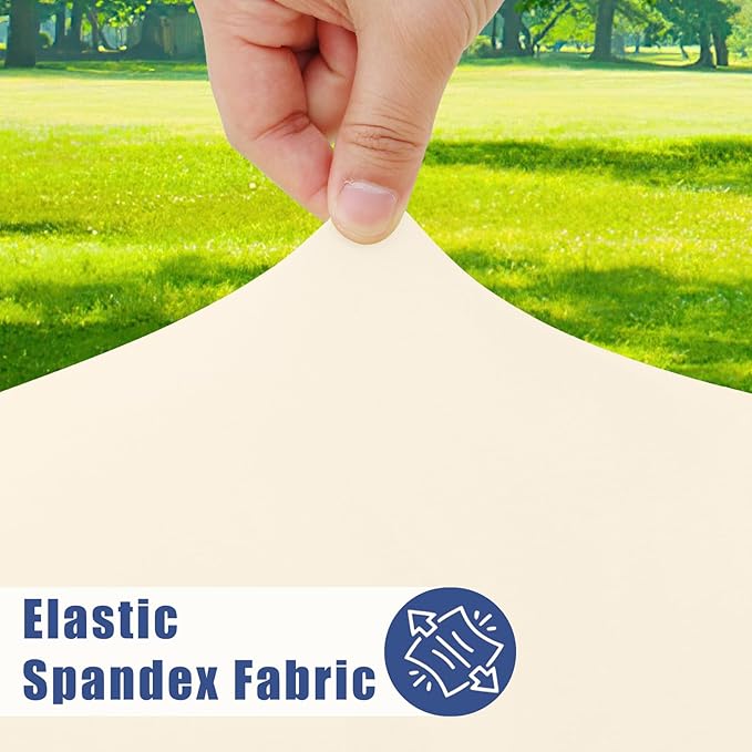 Spandex 4 Foot Rectangle Table Cloth 6 Pack, Elastic Fitted Tablecloths for Picnic, Stretch Washable Patio Table Cover for Outdoor, Camping, Banquet and Parties (Champagne, 30"x48")