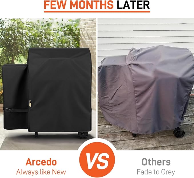 Arcedo Outdoor Grill Cover Compatible with Traeger 20 and Rec Tec Bullseye - Heavy Duty Pellets Smoker Cover for Tailgater Grill Accessories