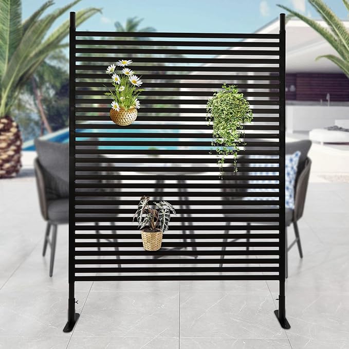 Outdoor Privacy Fence Screen, Privacy Fence Screen for Outside Decorative Privacy Screen Fence Panels, 3.94 ft W x 5.91 ft H Tall Divider for Outdoor Garden Backyard Patio Decorative, Brown, 1PC