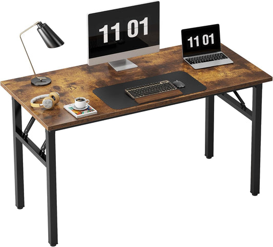 Need 47 inches Computer Desk Office Desk Folding Table with BIFMA Certification Computer Table Workstation, Rustic Brown AC5FB-120