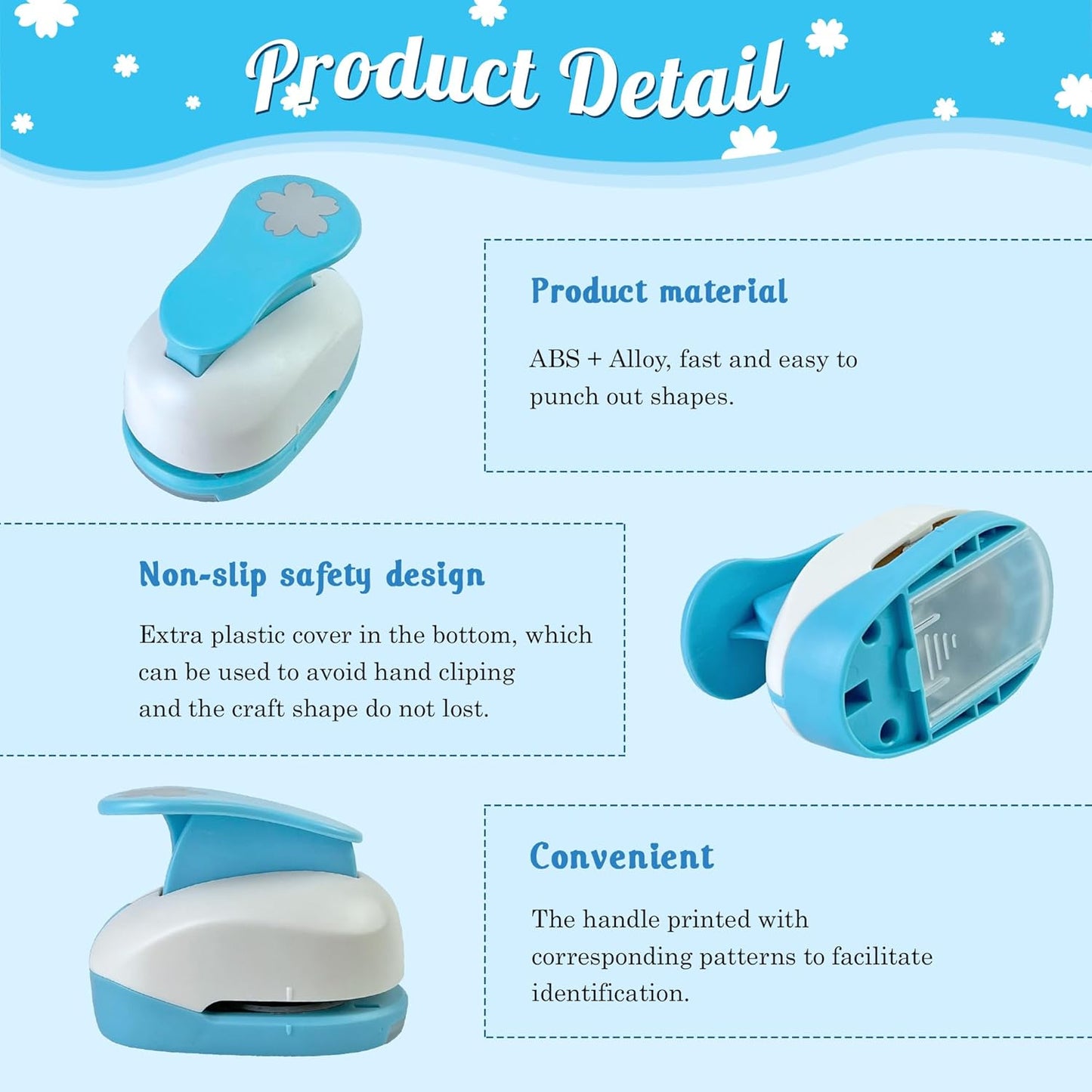 Flower Hole Punch for Paper Crafts, 1.5-Inch Across, Cherry Blossoms Punch Cutter, Lever Punch, Flower Shape for Card Making, Scrapbooking, DIY Arts