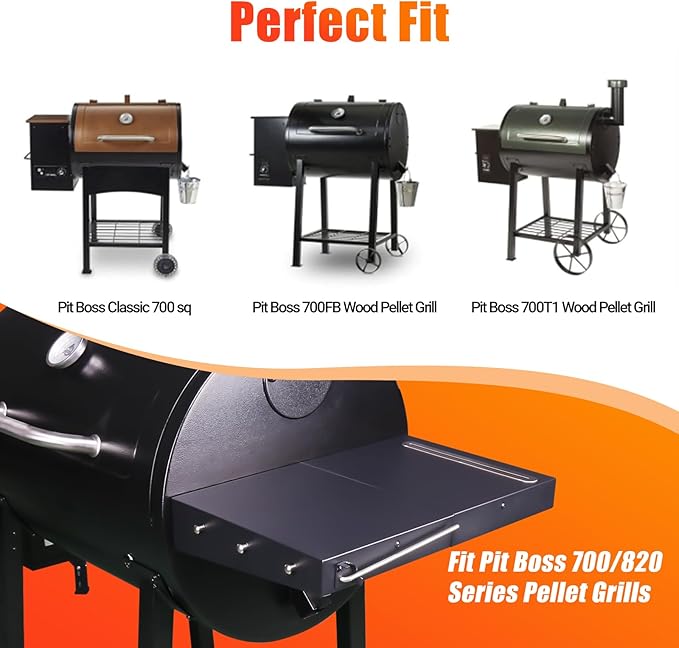 Utheer Grill Side Shelf for Pit boss 700 820 Series Pellet Grill, Heavy Duty Serving Tray Side Shelf Grill Accessories for Pit boss 700, 700FB