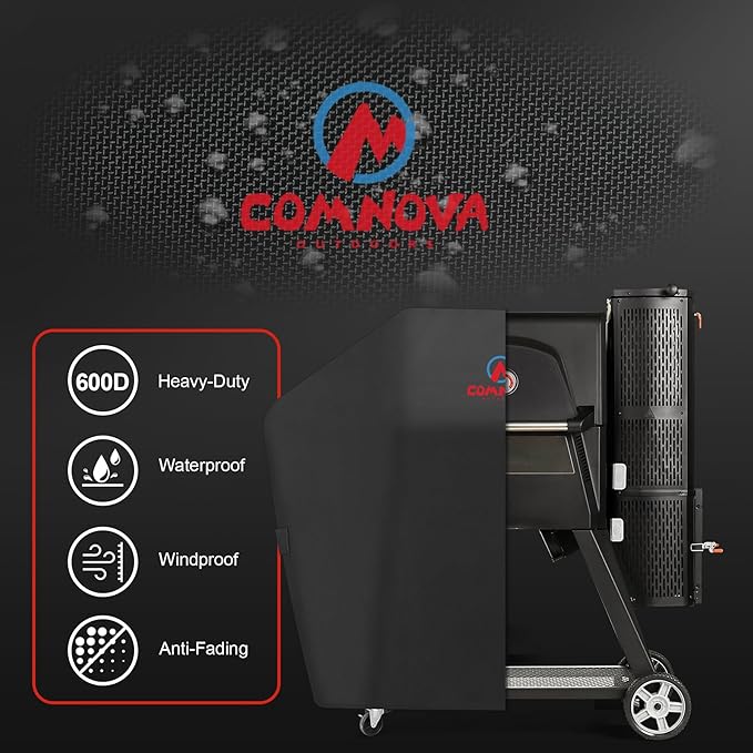 Comnova Grill Cover for Masterbuilt Gravity Series 560/600 Digital Charcoal Grill and Smoker, Waterproof & Heavy Duty, 600D Charcoal Grill Cover for MB20040220, Black (56" x 18" x 47")