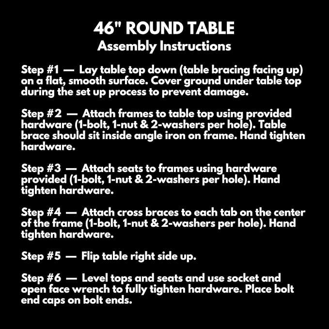 COATEDOUTDOORFURNITURE Heavy-Duty Portable Outdoor Kids Table with Umbrella Hole, Punched Steel Kids Picnic Table, Commercial-Grade, Made in America (46 in, Round, Childrens, Black)