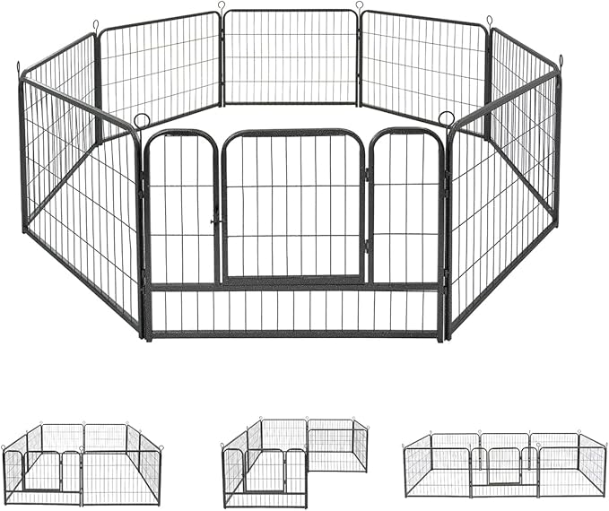 Fencer Wire Decorative Wire Fence, Panel Decor, Heavy Duty Iron Landscape Patio Flower Bed Animal Barrier Border Edging Section, Foldable Garden Fence for Yard for Dog Outdoor, 24 Inch x 21 FT