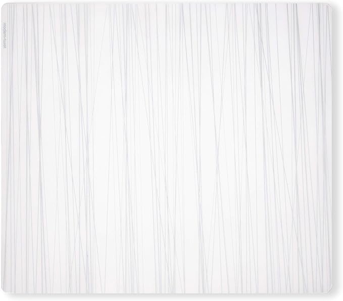 modern-twist 14 x 16 Silicone Placemat, BPA, PVC-Free Table Mat, Dishwasher Safe, Stream Print in Silver, Pack of 1