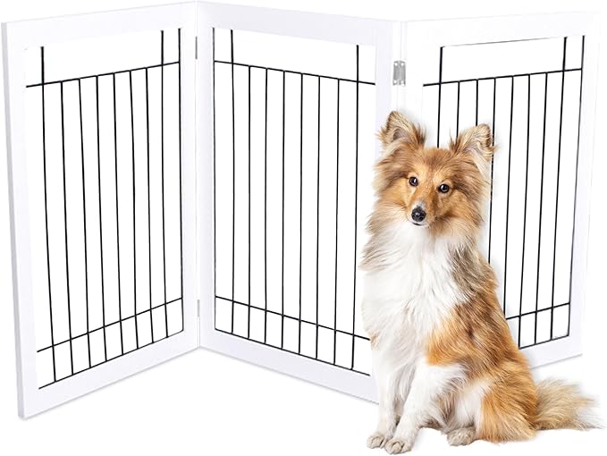 Internet's Best Traditional Wire Dog Gate - 3 Panel - 30" Tall - White