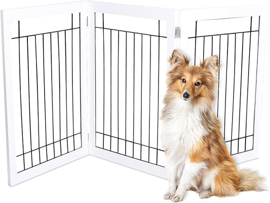Internet's Best Traditional Wire Dog Gate - 3 Panel - 30" Tall - White