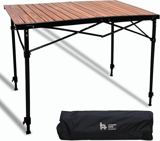 OUTSIDER Folding Camping Table Adjustable Height Foldable Roll-up Aluminum Camp Table Portable Table with Carry Bag - for Outdoor Cooking, Beach, Picnic, BBQ, Travel Style2