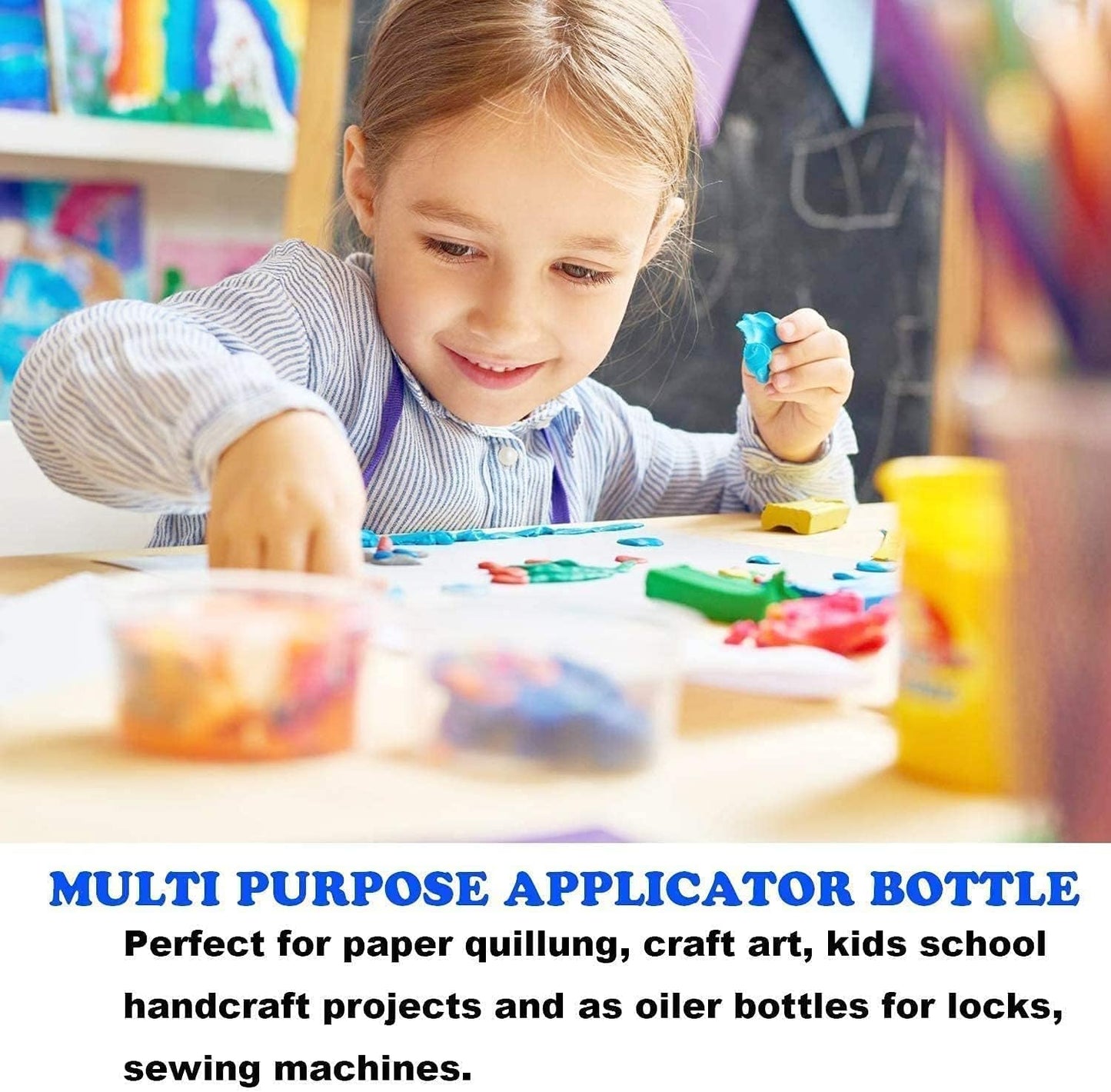 6 Pcs 4 Ounce Needle Tip Glue Bottle 120ml Plastic Dropper Bottles Multicolor Lid with 2 Pcs Mini Funnel for Small Gluing Projects, Paper Quilling DIY Craft, Acrylic Painting