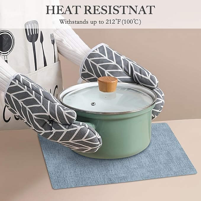 Faux Leather Heat Resistant Placemats Set of 8 – Waterproof Oilproof Wipeable Dining PU Vinyl Place Mat Easy Clean Table Mats for Kitchen/Dining/Party/Holiday, Blue