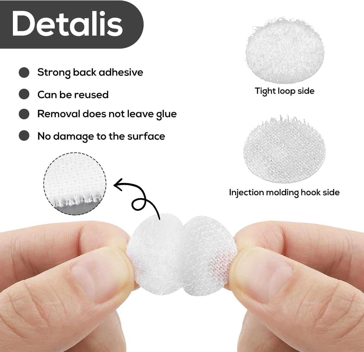 1008 Pairs Self Adhesive Dots, 0.39 Inch / 10mm Diameter Hook and Loop Dots Tape, Sticky Round Nylon Dot for Arts and Crafts, Classroom, Office, Home