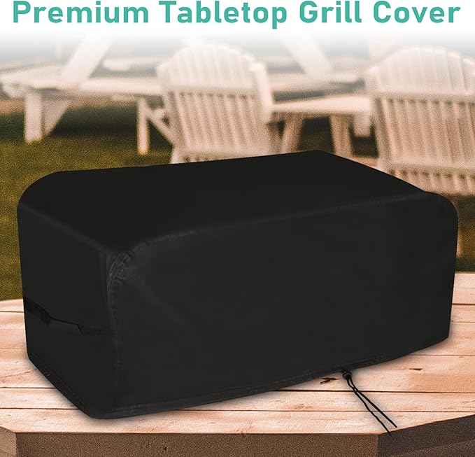 Mini Gas Grill Cover for Masterbuilt MB20030819 Portable Propane Grill, Outdoor Tabletop Griddle Cover for Royal Gourmet GT1001 Mini Propane Grill, 29 x 18.5 x 11.8 Inch