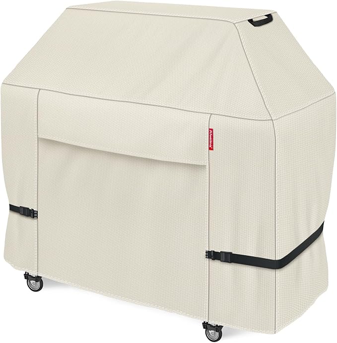 Porch Shield 54W x 24D x 46H inch Premium Gas Grill Cover Up to 52 inch, Waterproof and Fade Resistant 600D BBQ Covers for Weber, Brinkmann, Char-Broil and More, Light Tan