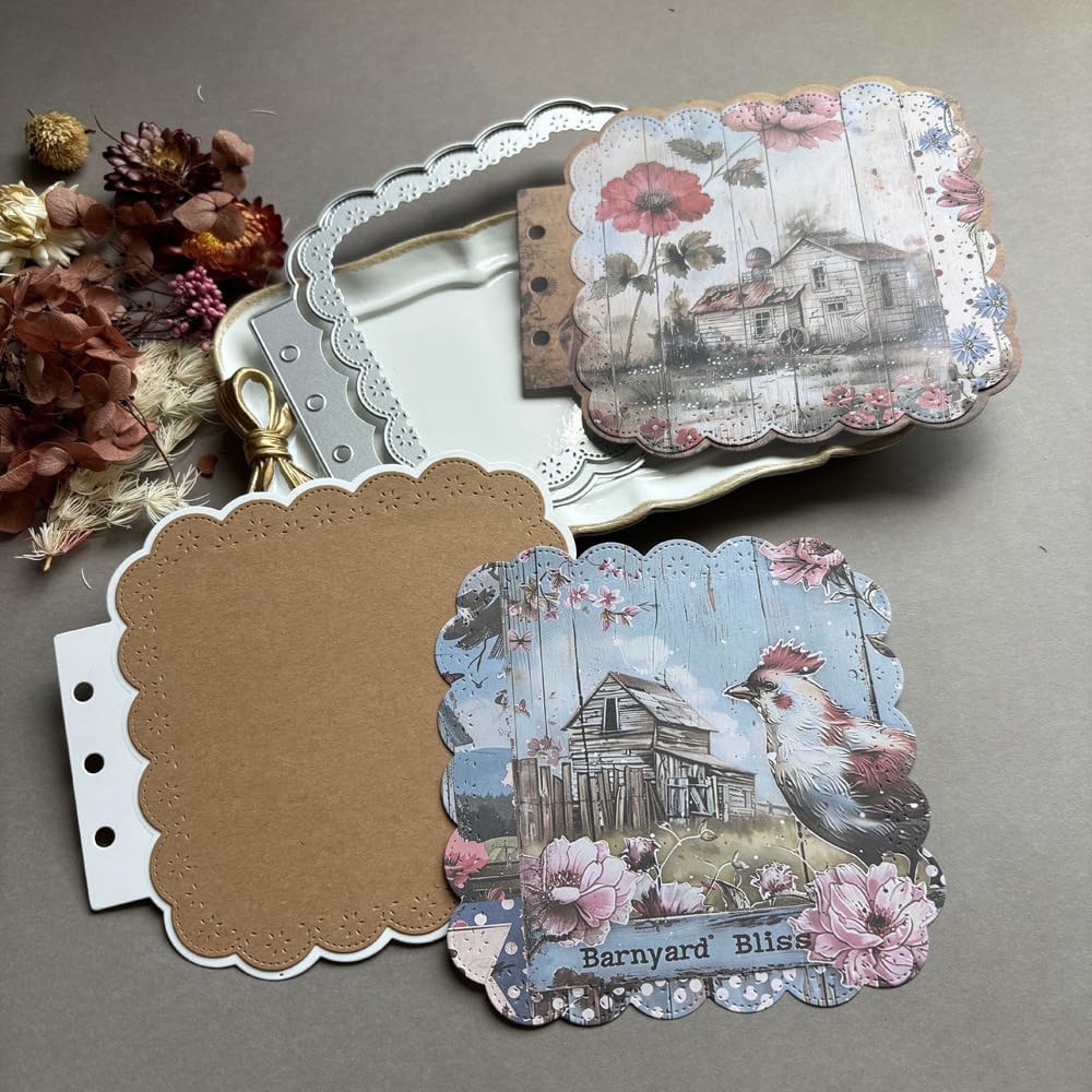 Square Lace Loose-Leaf Die Cuts for Card Making, Background Cutting Dies DIY Album Scrapbooking Decor Paper Craft Metal Die Cuts Party Wedding Decorations