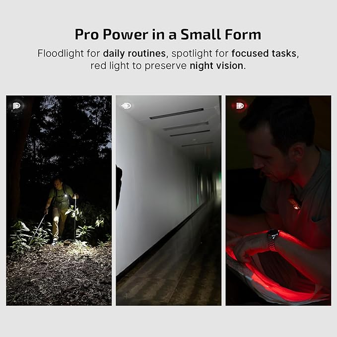 OLIGHT Oclip Pro EDC Flashlight Clip-on Light, Rechargeable 500 Lumens with Three Lighting Solutions Type-C Charging, Magnetic Flash Lights for Signaling, Cycling, Outdoor or Indoor Use(FS Red)