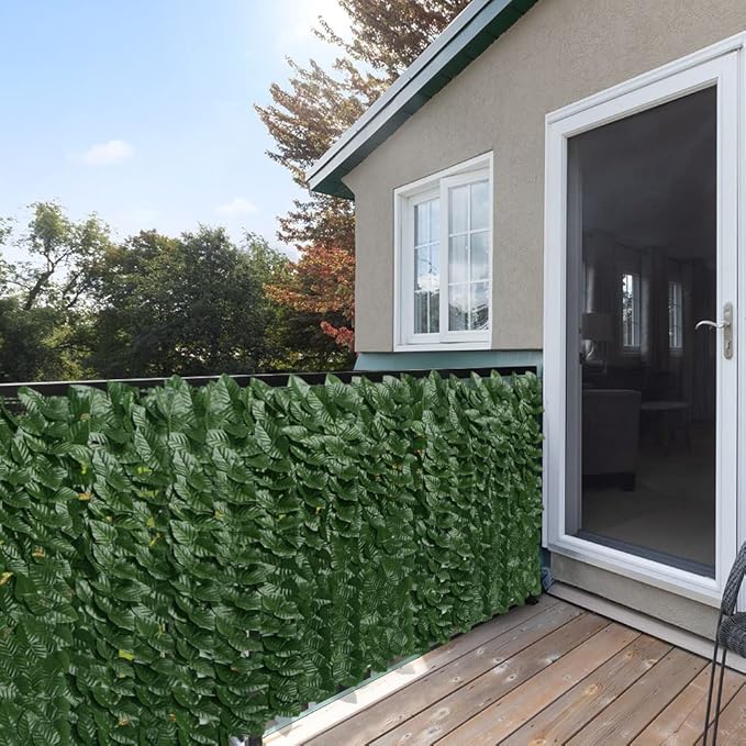 iCover Artificial Ivy Privacy Screen for Fence, 39x98in Strengthened Joint Prevent Leaves Falling Off, Faux Hedge Panels Greenery Vines, Decorative Fences for Outdoor, Garden