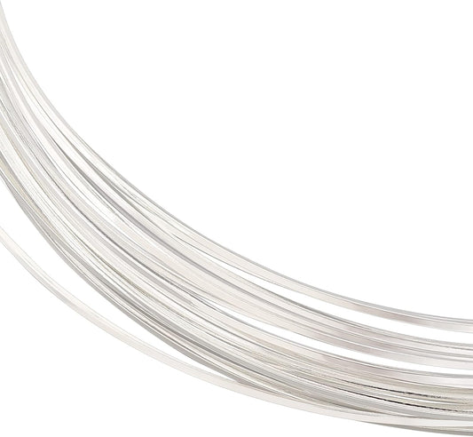 BENECREAT 23 Gauge 16 Feet Silver Square Copper Wire, Bendable Metal Craft Wire for Necklace Bracelet Making and Handmade Project