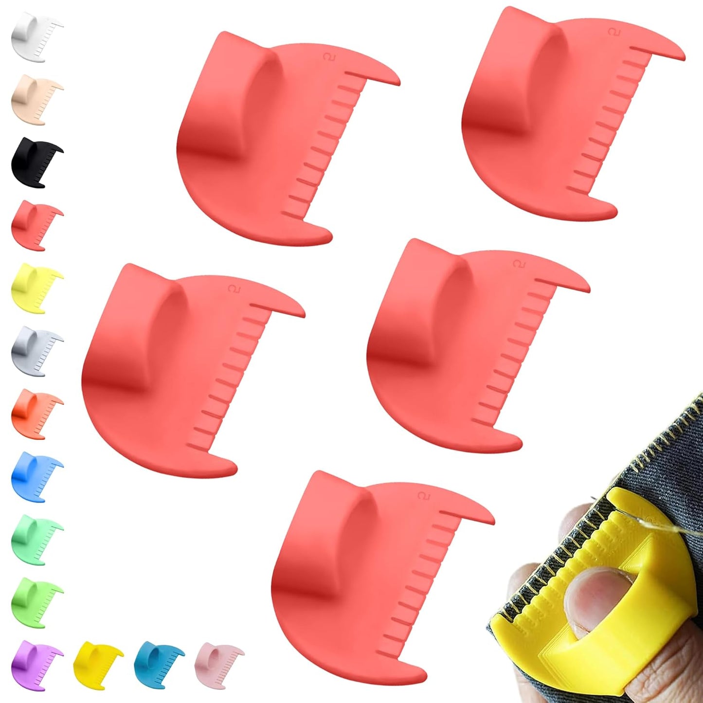 5mm Seam Guide for Hand Sewing Edge Lockranding Tool 5 PCS Set for Leather/Fabric/Craft Sew, Red