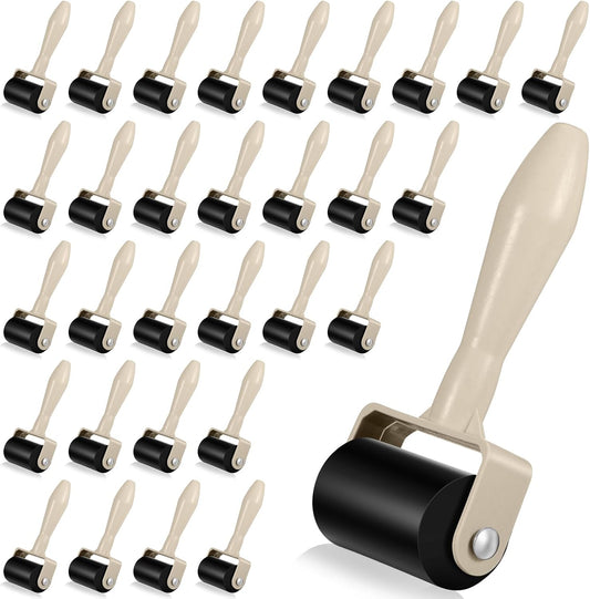 Frienda 30 Pcs Rubber Brayer Rollers 1.9 Inch Rubber Ink Roller for Gluing Printing Inking Block Paper Crafting Press Printmaking Wallpaper Stamping Scrapbooks Crafting Art DIY