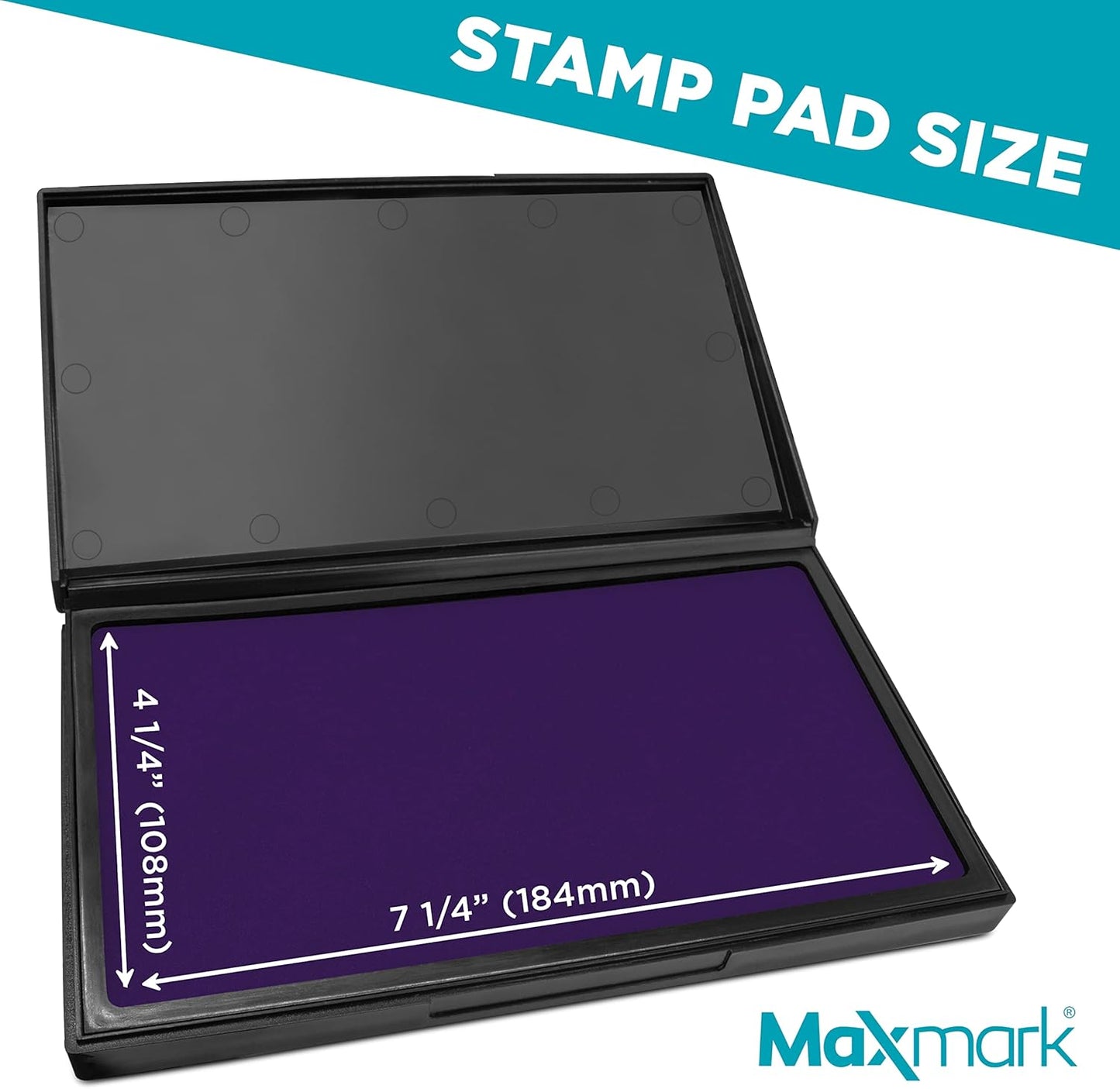 MaxMark Large Purple Stamp Pad - 4-1/4" by 7-1/4" - Premium Quality Felt Pad
