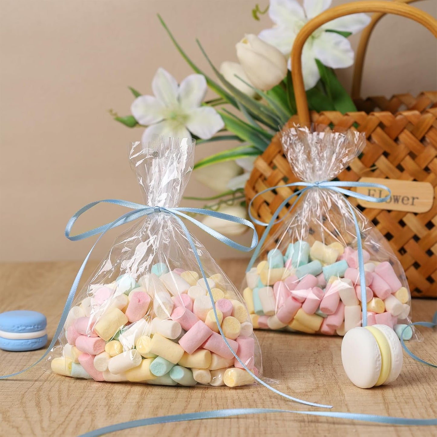 LaRibbons Light Blue Satin Ribbon 1/8 Inch 100 Yards Thin Luxury Double Faced Sky Blue Silk Ribbon for Flower Bouquet Crafts Gift Wrapping Wedding Babyshower Decoration