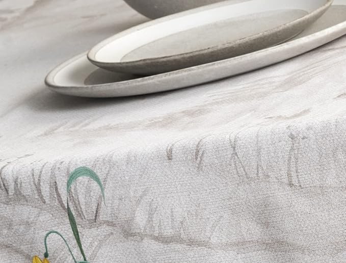 Maison d' Hermine Table Cloth Rectangle Table 100% Cotton 54 x 72 Inches Tablecloth Reusable Decorative for Dining Room, Farmhouse, Home, Party, Festive & Wedding Spring Summer - Basse Cour