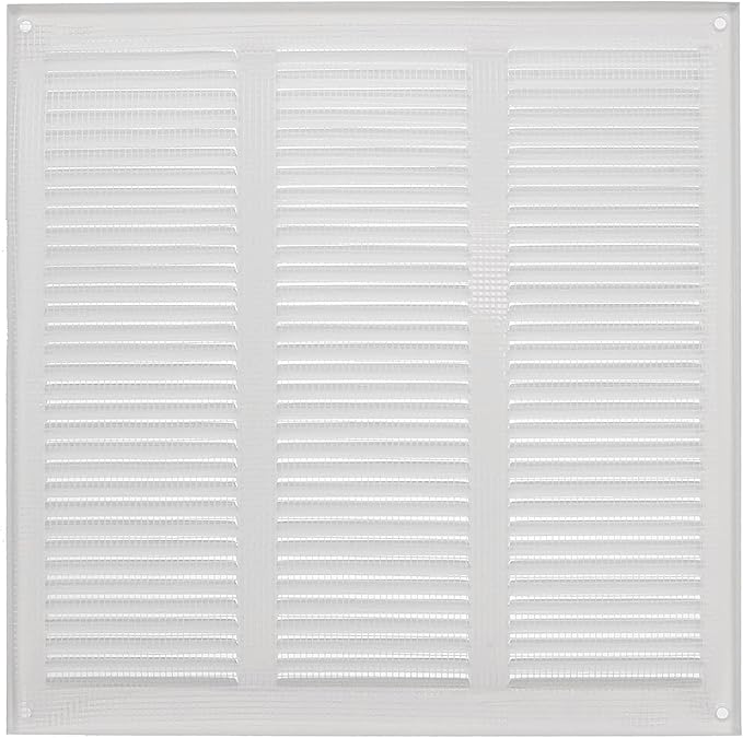 Repa Market 2-Pack 12x12 Inch Air Vent Cover/White Galvanized Steel Louvered Grill Cover with Mesh Screen/Wall or Ceiling Vent/Durable Flush Mount HVAC Register for Indoor and Outdoor Ventilation