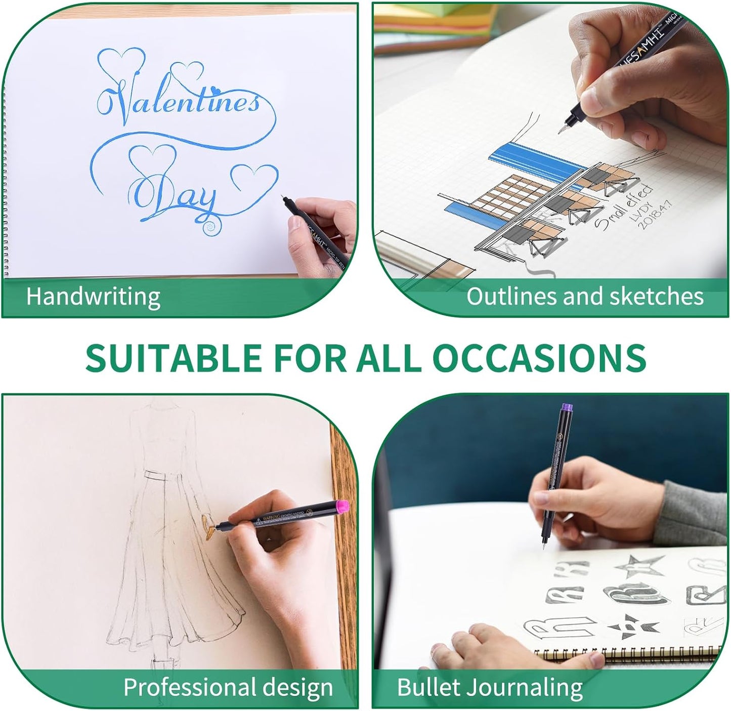 005 Micro Pen,20 Colors Waterproof Ink 0.20mm Fine Tip FineLiner Pens for Art Illustration,Sketching, Anime, Bullet journal,and Technical Drawing