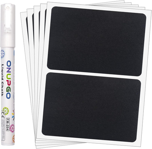 ONUPGO Chalkboard Pantry Labels - 48 Pack Large Stickers for Big Bins Boxes, Food Labeling, Waterproof Kitchen Pantry Names for Containers and Jars