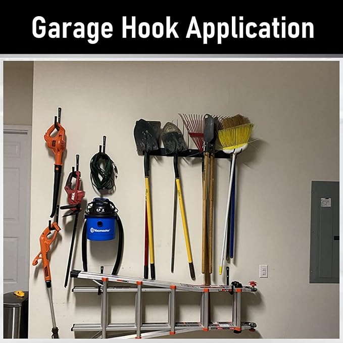 Heavy Duty Garage Hooks, 6.7Inch Wall Mount Garden Tools Storage Hook for Bike, Ladder, Chair, Garden Hose, Power Tool, Indoor Outdoor