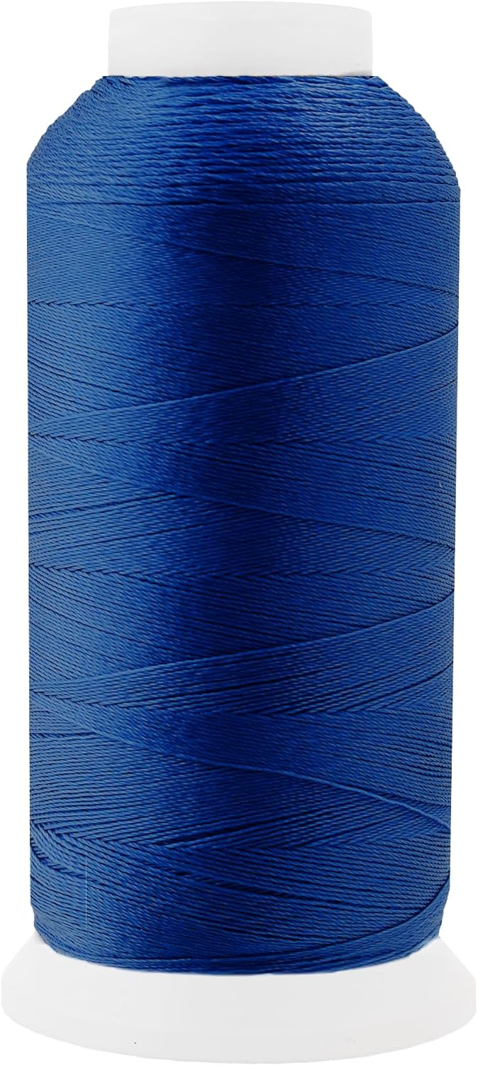 Mandala Crafts Dark Blue Heavy Duty Thread - 1500 Yds Tex 70 Thread for Sewing Drapery Jeans Leather Hair - Bonded Polyester for Outdoor Marine Upholstery