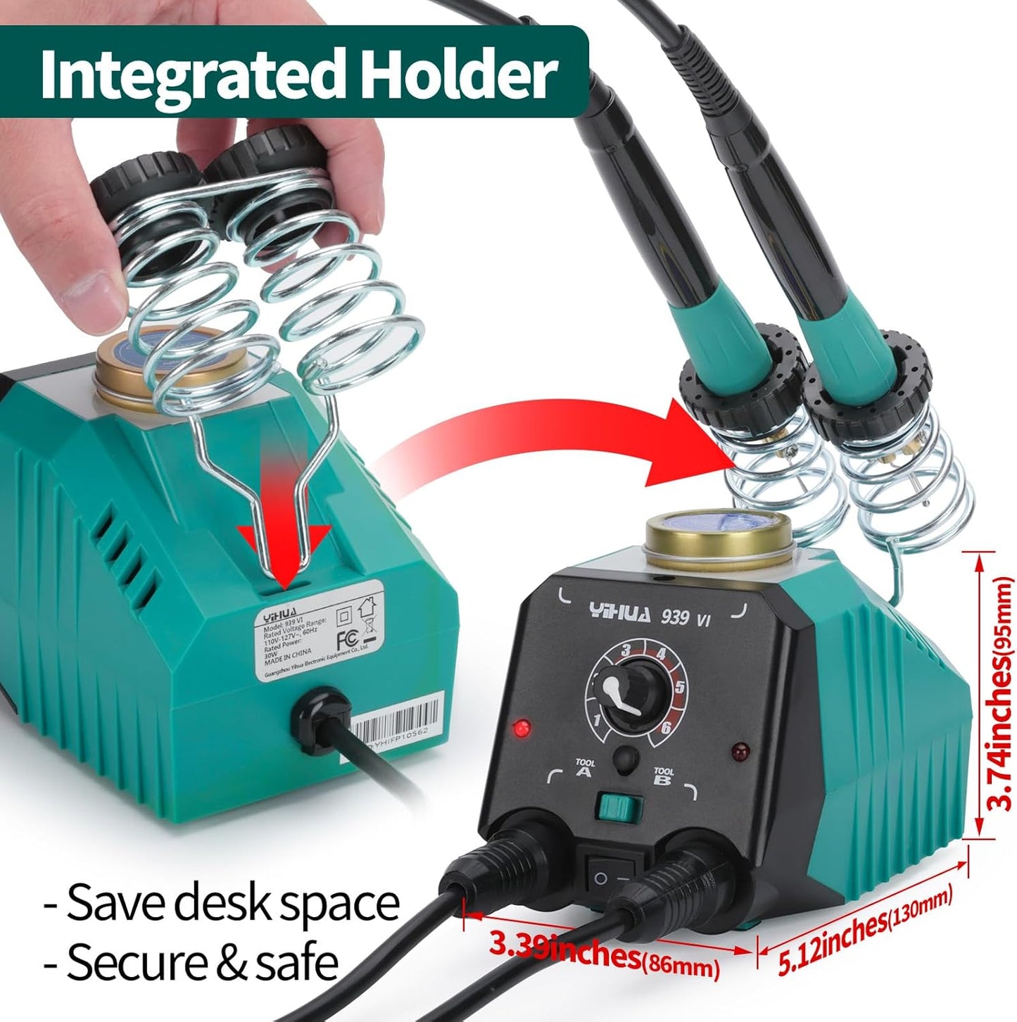 YIHUA 939-VI Dual Wood Burning Pen Wood Burning Kit with 23 Wire Nib in Varied Shapes, Detachable Pyrography Pen, 6 Wood Pieces, 6 Stencils and Screw Driver, Tweezers Used as Wood Burning Tool