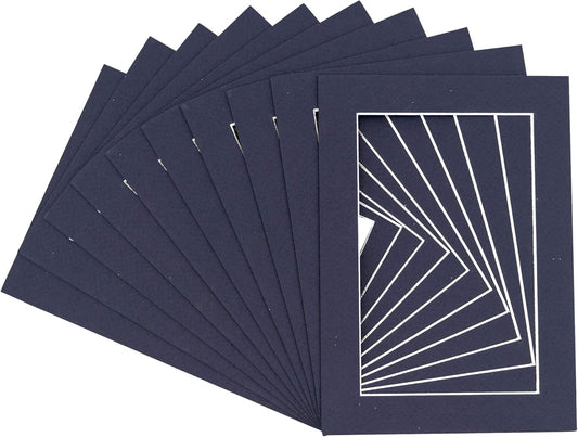 11x14 Mat for 8.5x11 Photo - Precut Navy Picture Matboard for Frames 11 x 14 Inches - Bevel Cut Matte to Display Art 8.5 x 11 Inches - Acid Free Pack of 100 MATS with Backing Boards & Clear Bags