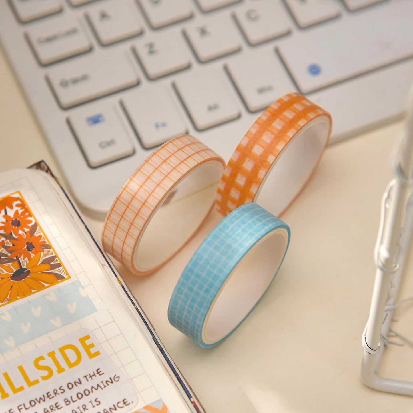 20 Rolls Basic Washi Tape Set Japanese Arts Adhesive Tapes Simple Patterns Decorative Masking Tape Sets for Craft, Kids, Scrapbook, DIY, Gift Wrapping (Style One)